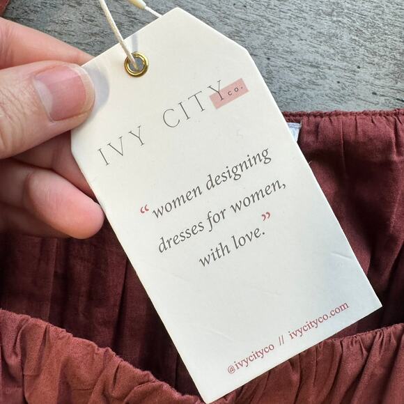 NWT Ivy City Co The Brooklyn Dress in Spice Brown Large - Picture 10 of 14